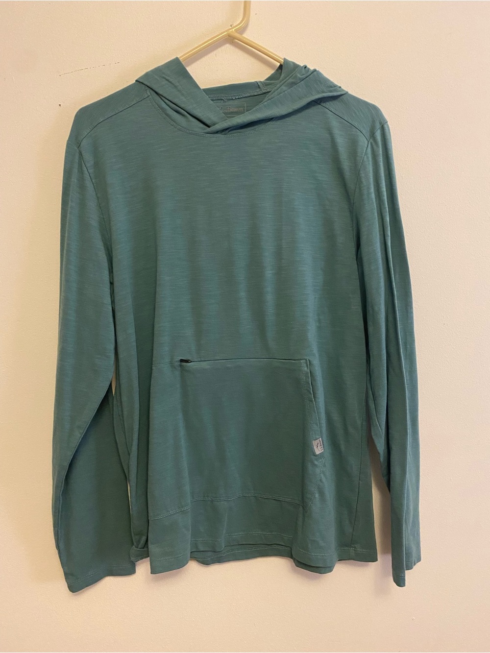 LL Bean Unisex Teal Hooded Long-Sleeve  Shirt